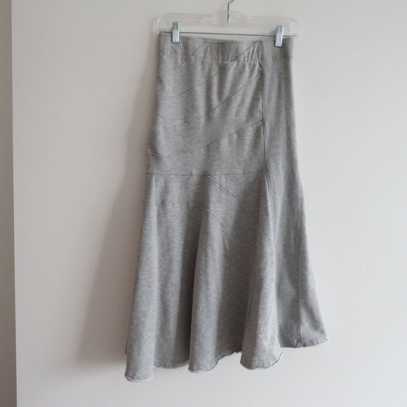 ANTHROPOLOGIE DAILY PRACTICE Seamed Midi Skirt in Gray Jersey Casual Comfy Sz S - Picture 12 of 15